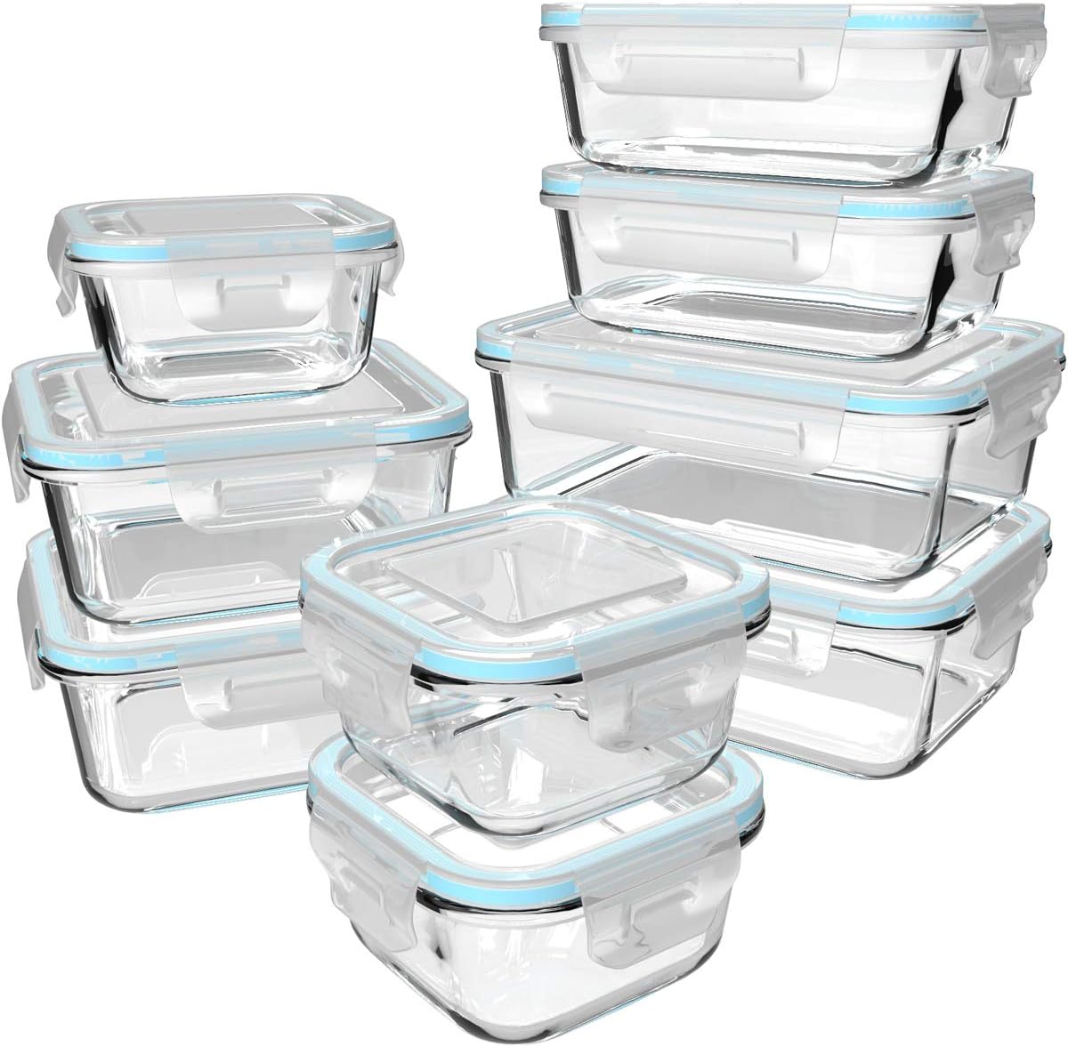 Food Storage Glass Set - Set da 18 contenitori in vetro