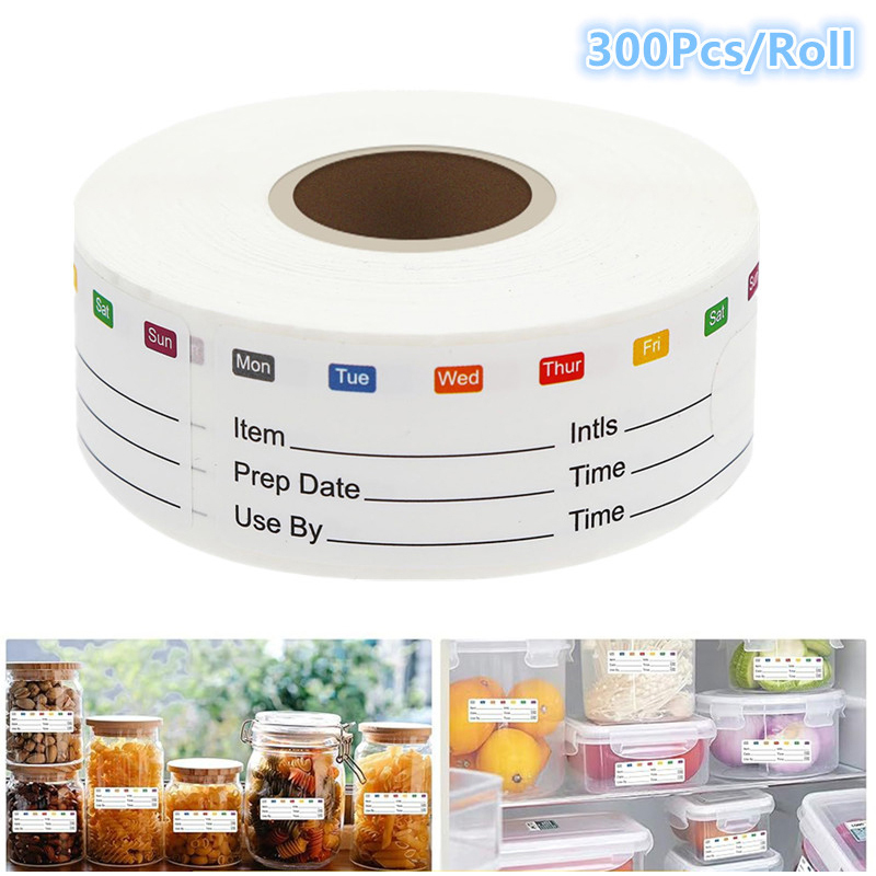 Food Storage Expiration Dates - 300 Pezzi/Rotolo Etichette Adesive per Alimenti,