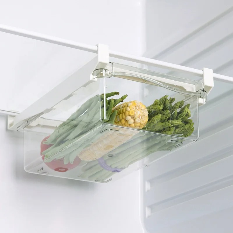 Food Storage Rack For Kitchen - Contenitore Trasparente Scorrevole per Frutta e