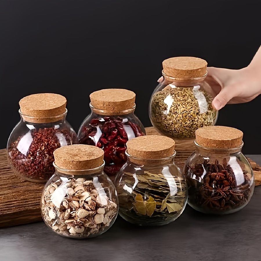 Food Storage Glass Set - Contenitore portaoggetti in vetro trasparente da