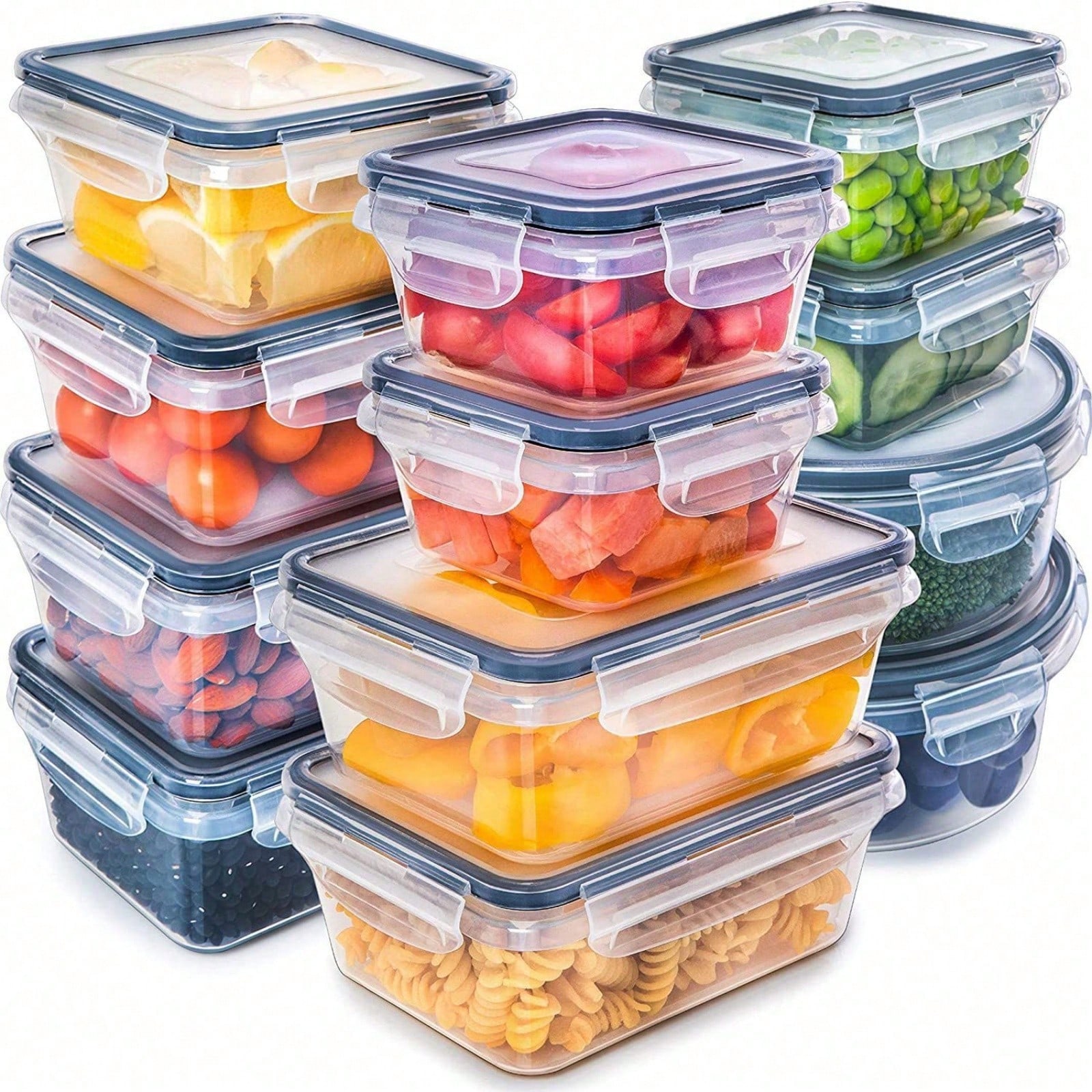 Food Storage Lunch Box - 12 contenitori in plastica sigillati per
