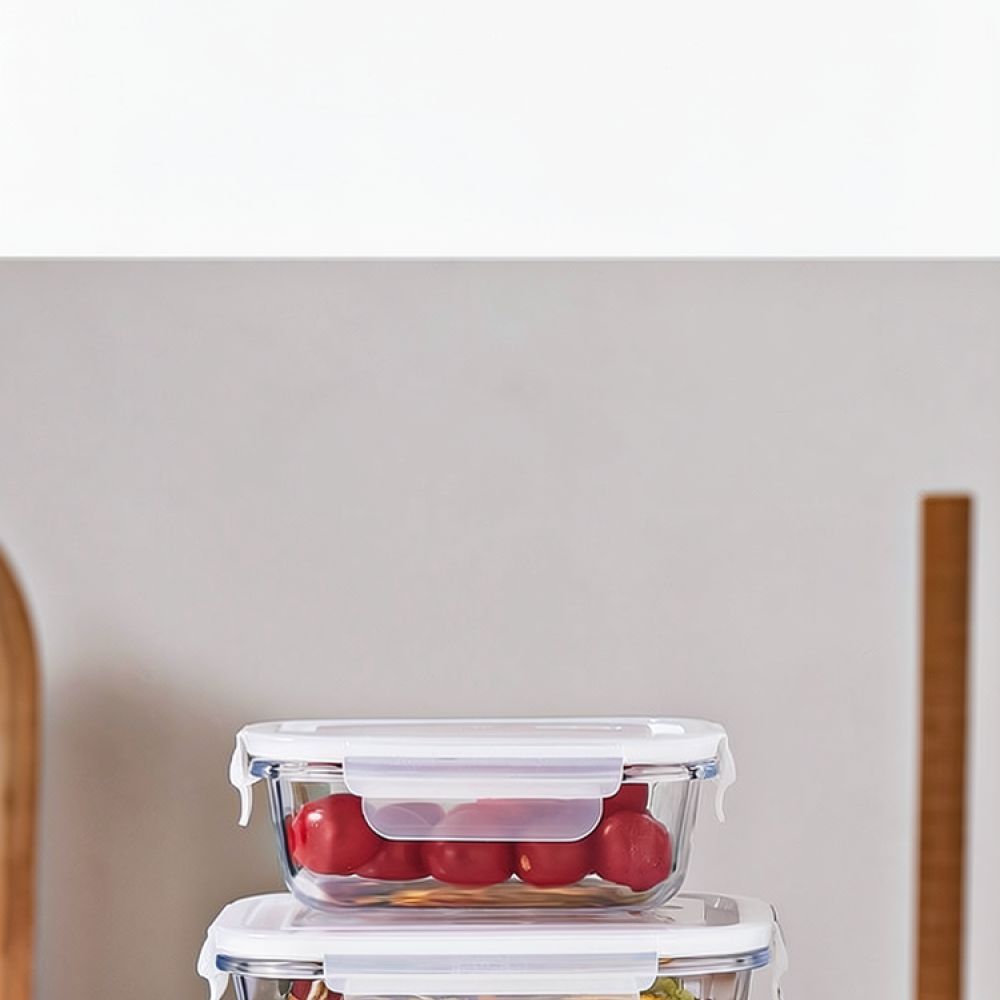 Food Storage Glass Set - Contenitore per il pranzo in vetro,