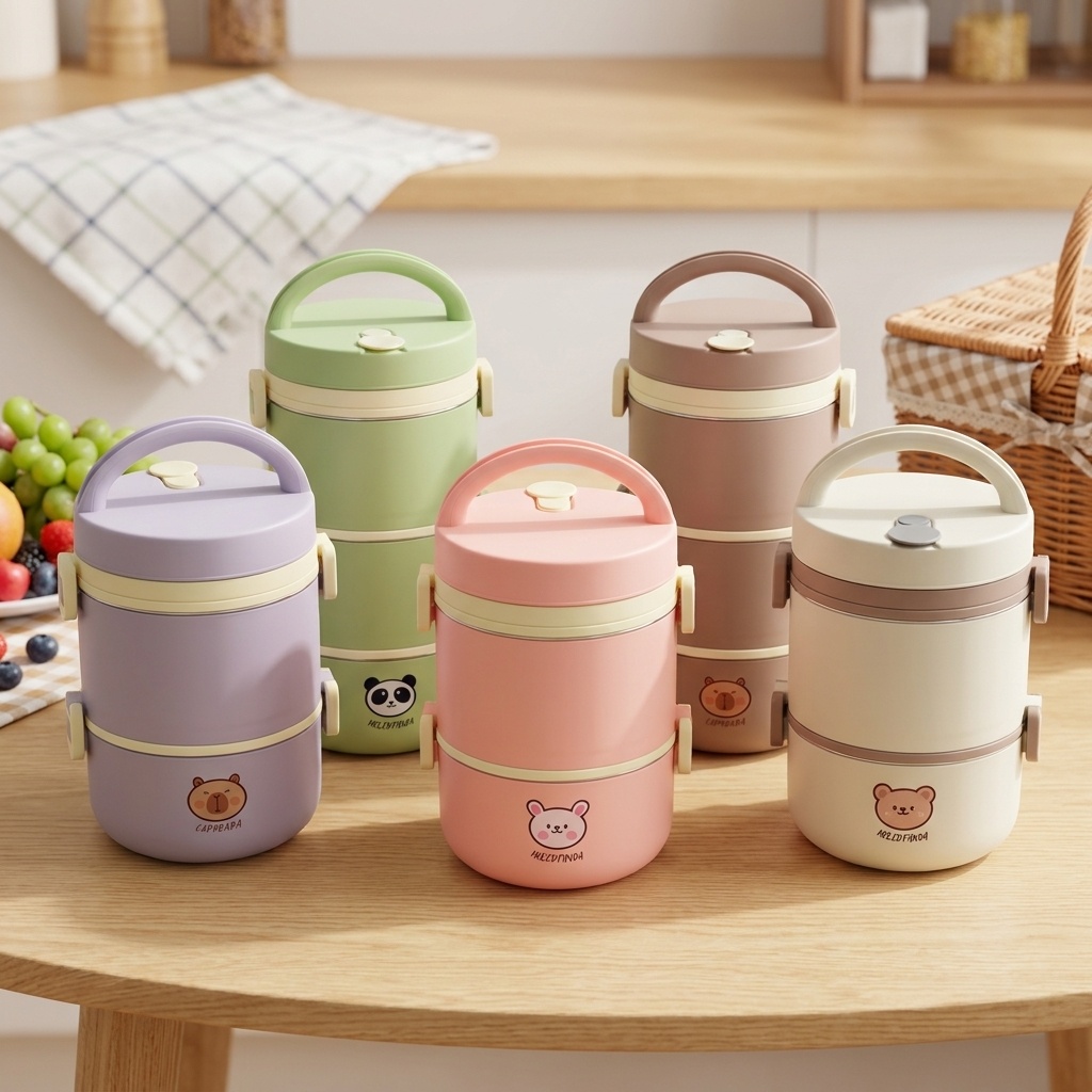 Food Storage With Scoop - Set di Contenitori Termici per Pranzo