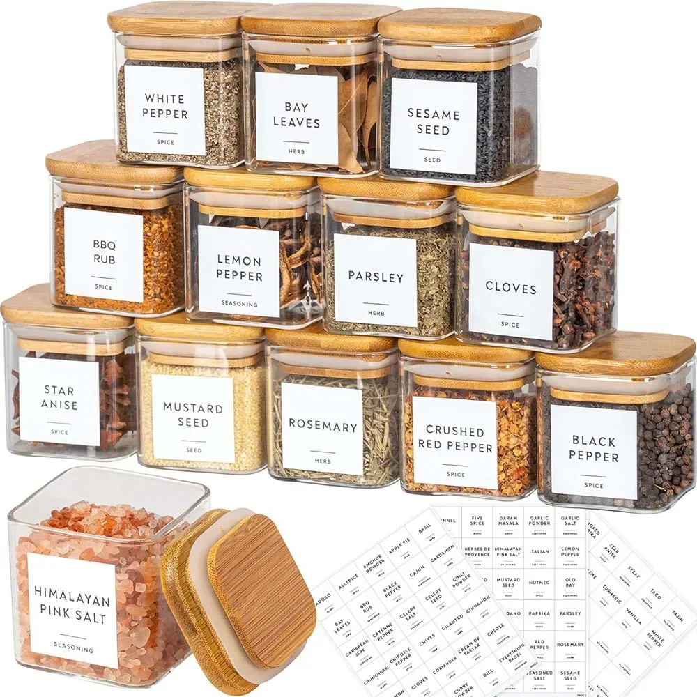 Food Storage Glass Set - Set di barattoli quadrati da 5oz