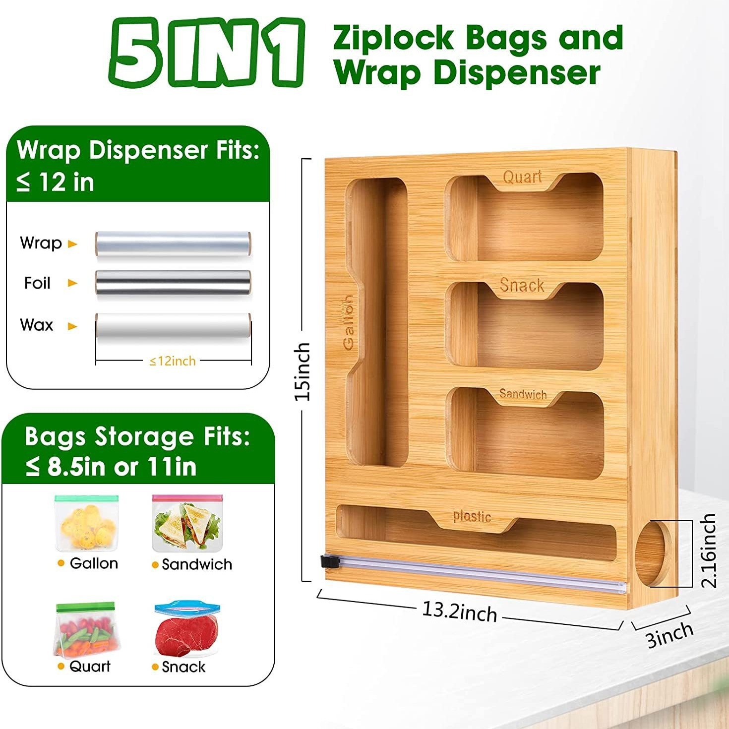 Food Storage Rack For Kitchen - Porta sacchetti per alimenti con chiusura