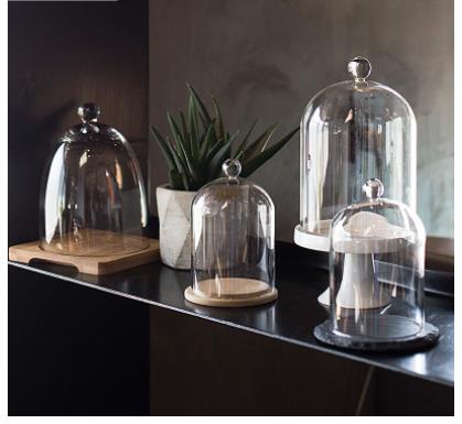 Food Storage Glass Set - Piatto per torta con copertura in