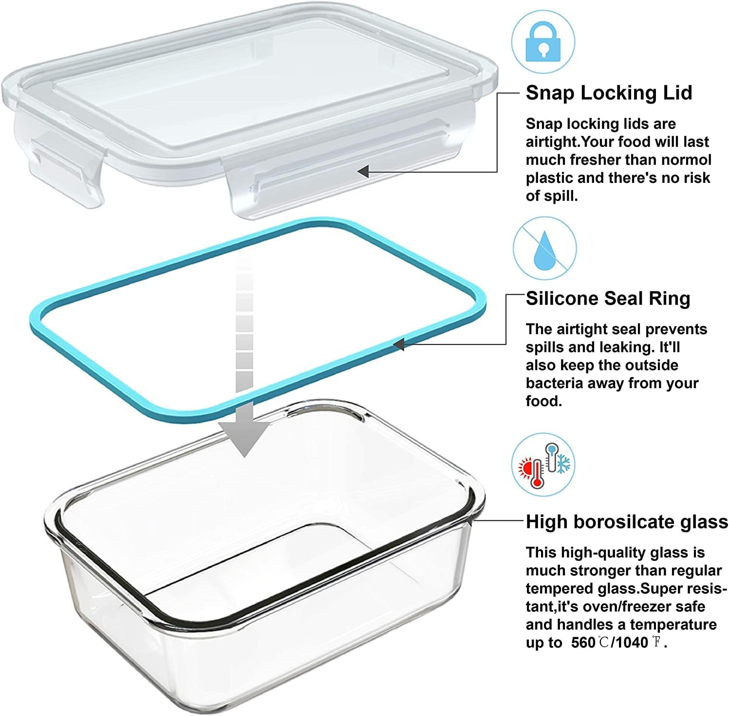 Set da 18 contenitori in vetro - Food Storage Glass Set recensione e prezzo