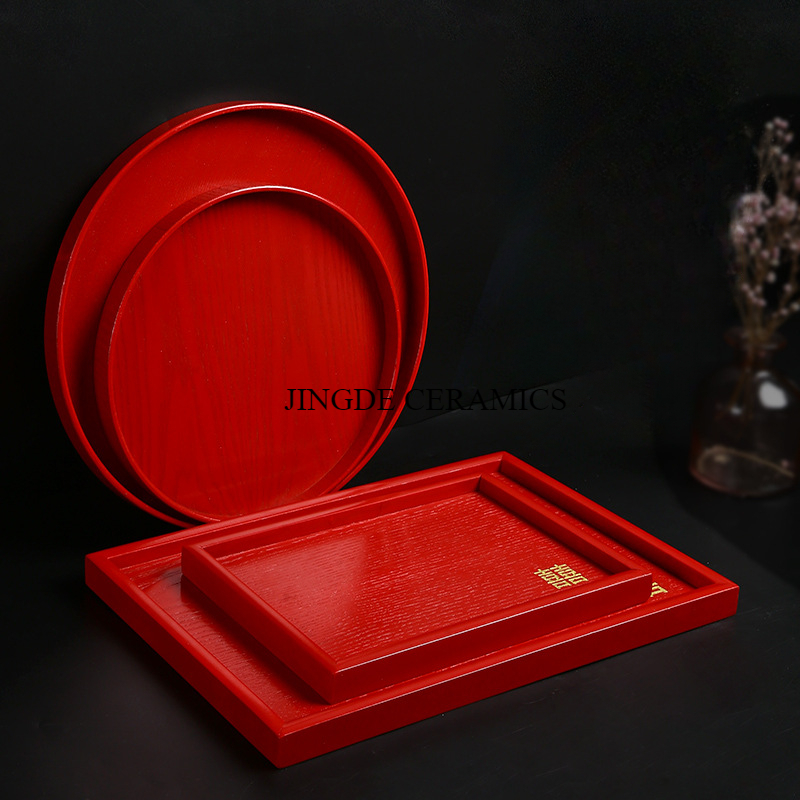 1 pz vassoio rosso in legno fo - Food Storage Room recensione e prezzo