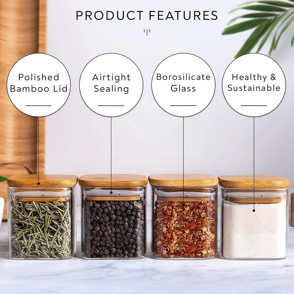 Set di barattoli quadrati da 5 - Food Storage Glass Set recensione e prezzo