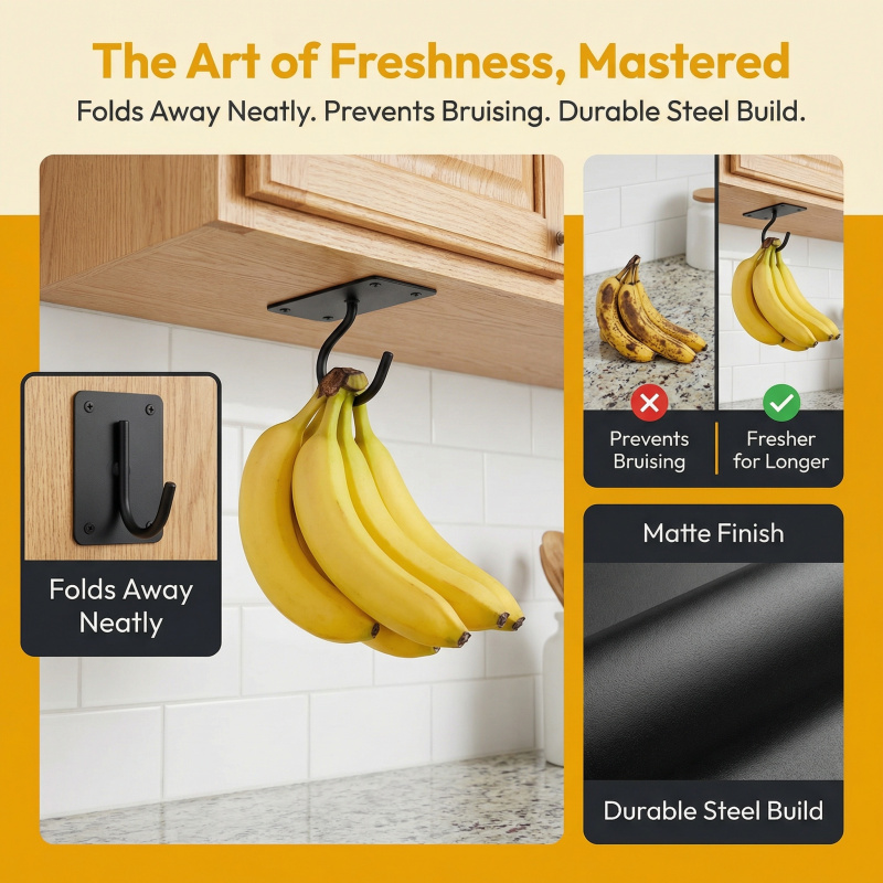 Gancio a banana autoadesivo in - Food Storage Rack For Kitchen recensione e prezzo